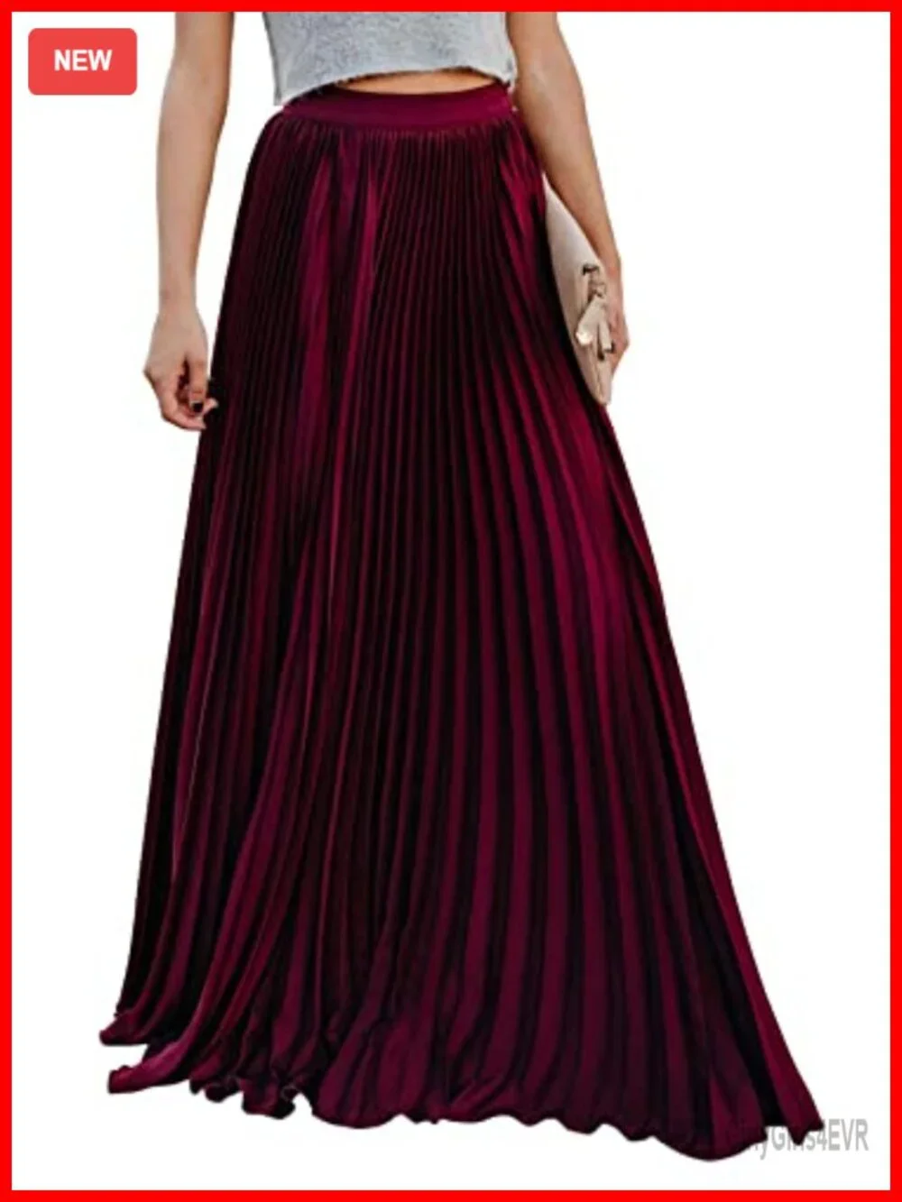 High Waist Pleated Chiffon Maxi Skirt Flowy A-Line